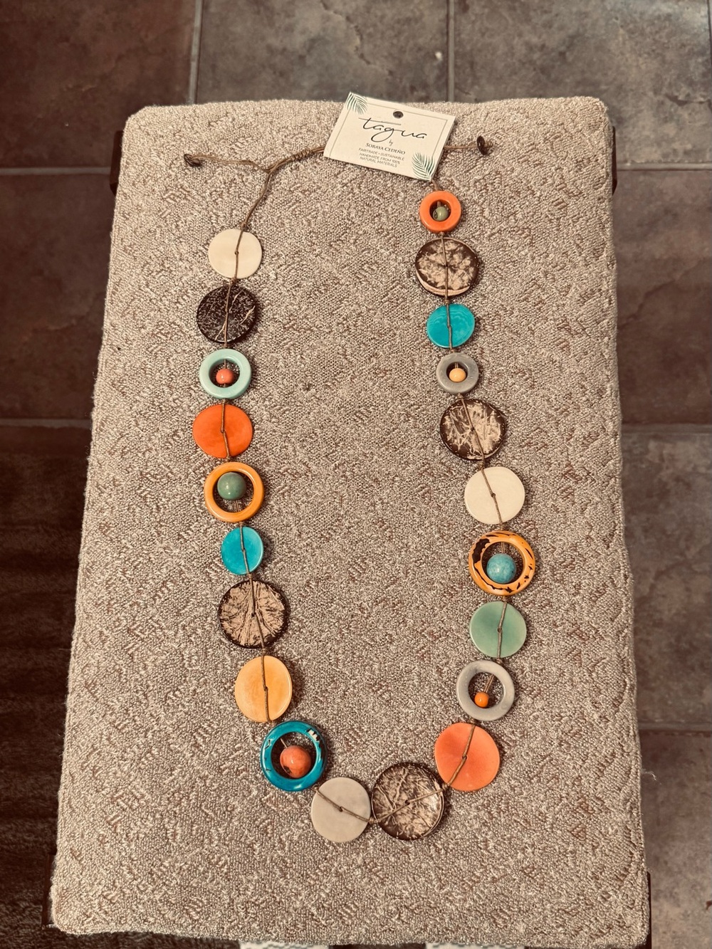 Tajua Multicolor Disc Necklace - Casual Boho Style